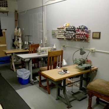 Interior view of the Custom Coverings workroom sewing stations.