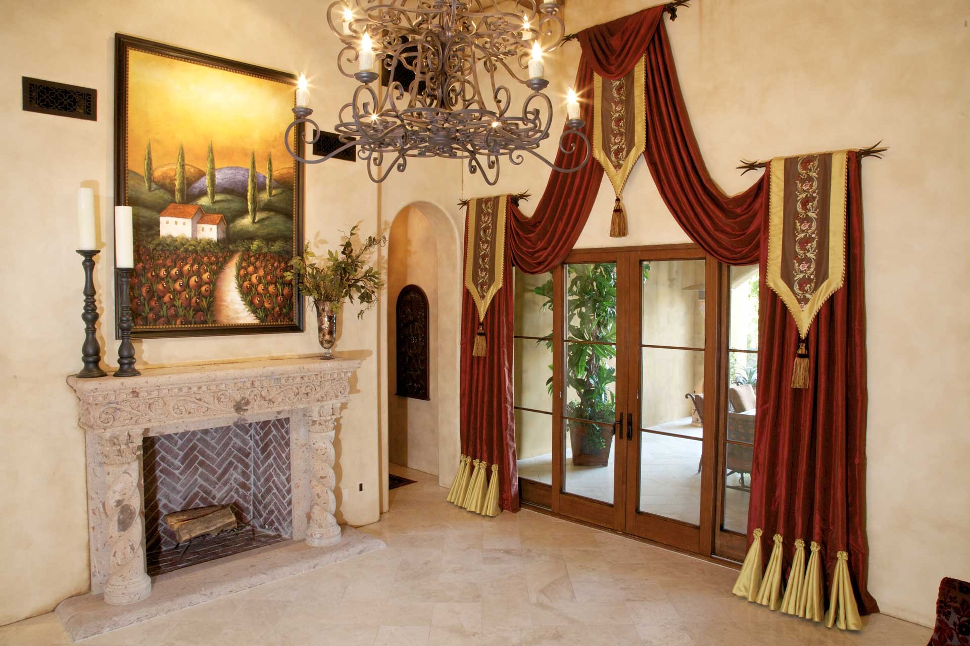 Tuscan foyer designed by Linda Tully